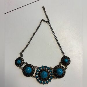 ELEGANT TURQUOISE NECKLACE WITH ANTIQUE FINISH